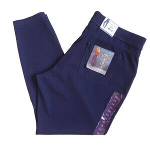 NWT Utopia By HUE Denim Legging XXL 20 Yoga Stretch Jegging Midnight Blue